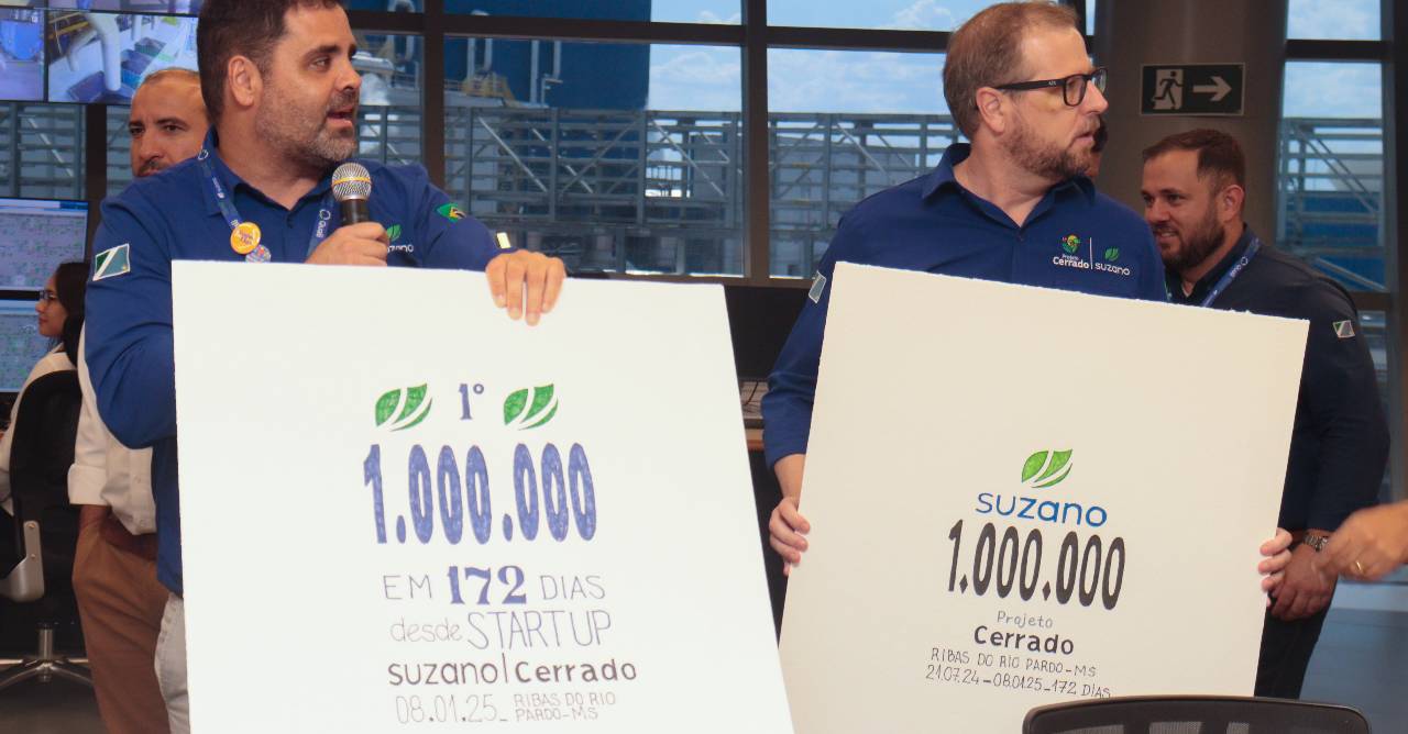 Suzano alcança 1 milhão de toneladas de celulose produzidas na nova fábrica em Ribas do Rio Pardo (MS)